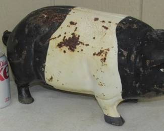 Large Cast Iron Pig Coin Bank