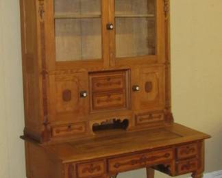 Unique Antique Desk w/Bookcase Top