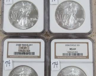 NGC Graded Silver Eagles