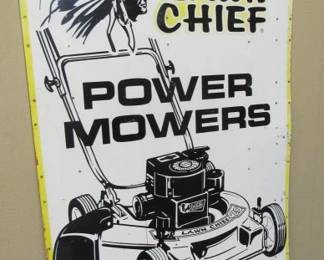 1979 Metal Lawn Chief Power Mowers Sign - 48" x 65"