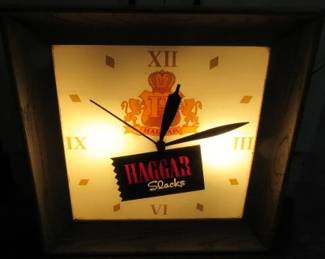 Haggar Slacks Lighted Clock - Runs