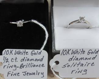 10K White Gold & Diamond Rings