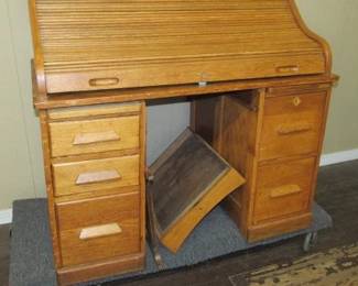 Oak Roll Top Desk