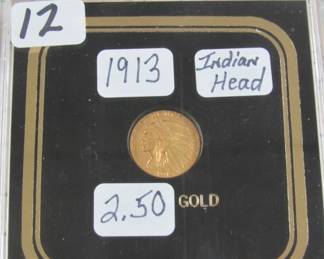 1913 Gold $2.50 Indian Head Coin