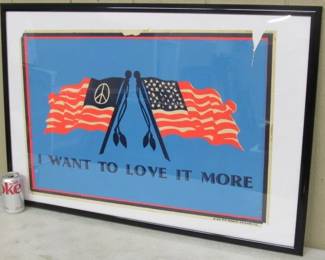 1970 Hip Products Flags Blacklight Poster 