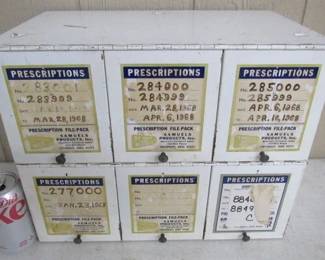 1960's Metal Prescription File-Pack Cabinet