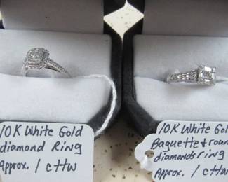 10K White Gold & Diamond Rings