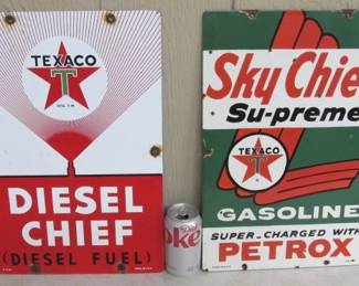 Porcelain Texaco Signs - 12" x 18"
