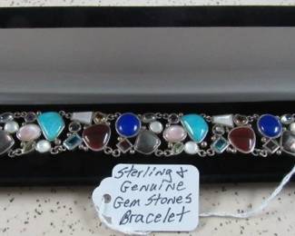 Sterling & Genuine Gemstones Bracelet
