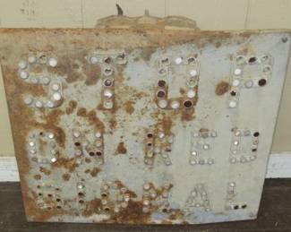 1930's - 1940's Railroad Cat Eye Signal Sign