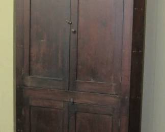 1800's Walnut Corner Cabinet