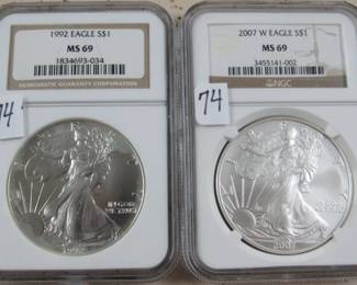 NGC 1992 & 2007 W Silver Eagles