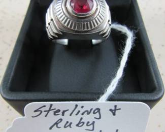 Sterling & Ruby Rolex Style Ring