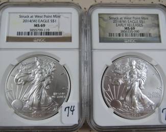 NGC West Point Mint Silver Eagles