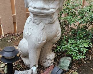 Two large Foo dogs, sold as pair