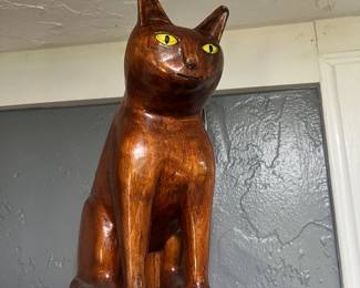 Hand carved cat 