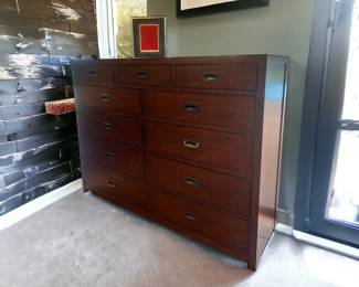 Restoration Hardware cedar chest of drawers with two matching nightstands