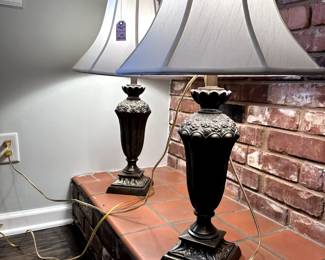 Antique brass table lamps