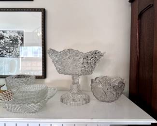 Cut glass compote