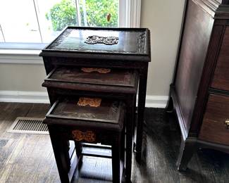 Asian nesting accent tables