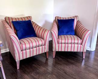 Ethan Allen stripe upholstered chairs
