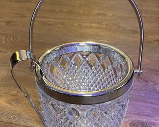 Vintage Ice Bucket with Silver tongs