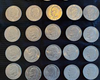 23 1972 Eisenhower Silver Dollars  Circ