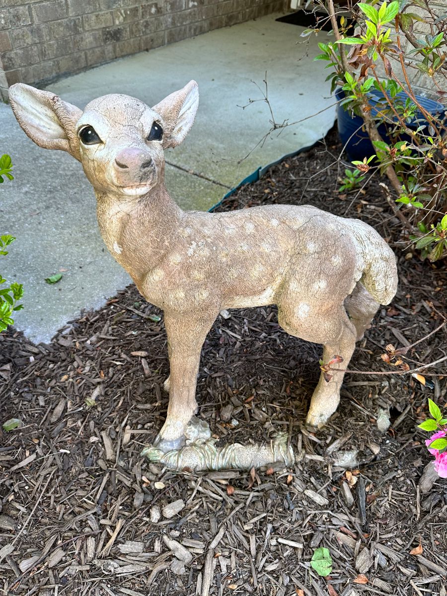 concrete deer statue