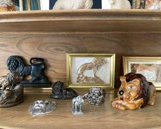 Lions....in frames, metal, stone, iron