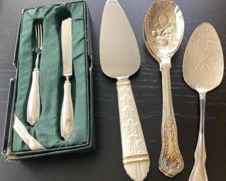 Nissbaum & Kunold sterling child's fork & knife, various serving pieces