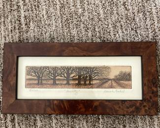 Sarah Rishel etching "Trees" signed & numbered