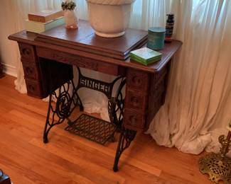 Singer sewing machine and cabinet