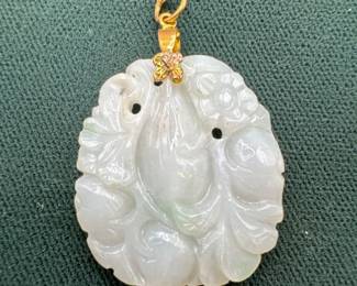 Carved jade pendant 