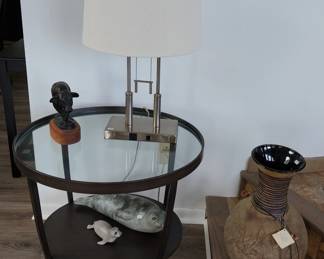 side table, Australian pottery, seals