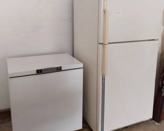 GE chest freezer, Maytag 23 cu ft, fridge