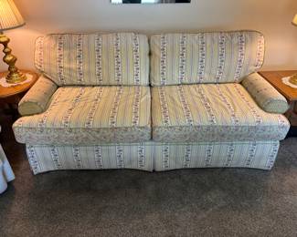 Comfortable Hickory brand sofa with a Sunny upholstery pattern 