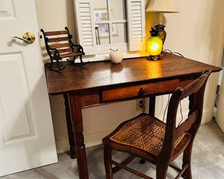 Desk with Caned Chair