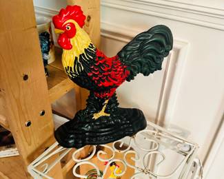 Cast Aluminum Rooster Door Stop
