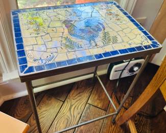 Rooster Decor, Side Table/Plant Stand (One of Two)