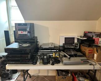 Electronics, CD Players, VHS Players, Cassette Players, 8 Track Players, Console Radio, Turn Table (Sony, Sharp, JVC, Samsung, etc.)