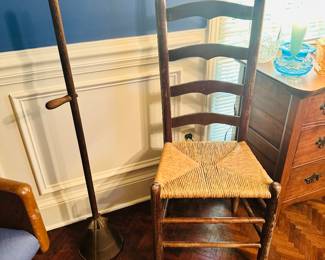 Primitive Laundry Plunger and Ladder Back Chair