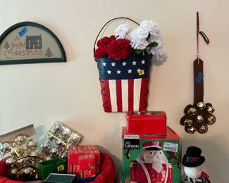 Vintage patriotic and Christmas misc.