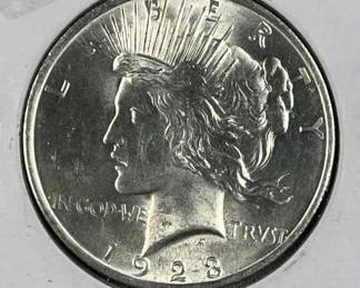 1923 Peace Silver Dollar, Choice BU w/ Luster