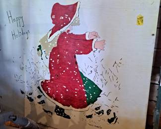 Hand Painted Christmas Holiday Board