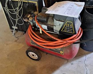 Fan, Assorted Tools and Supplies, Compressor, etc.