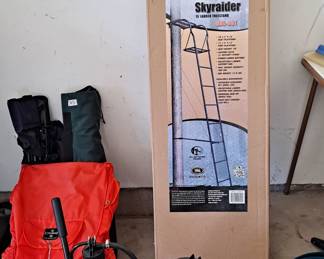 Big Dog Skyraider 15' Ladder Treestand; Hudson Weed Killer Backpack Sprayer; Hiking Back Pack