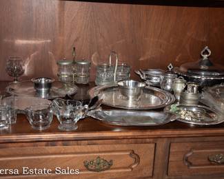 Tables of Glassware and Ceramics and Silver Plate