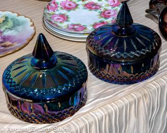 Carnival Glass Covered Dishes