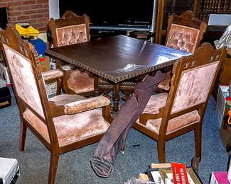 Antique Eastlake Table and Chair Set