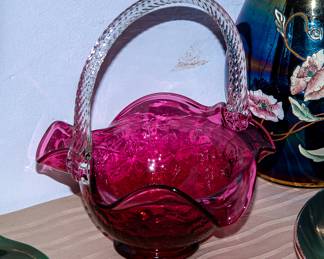 Fenton Cranberry Basket